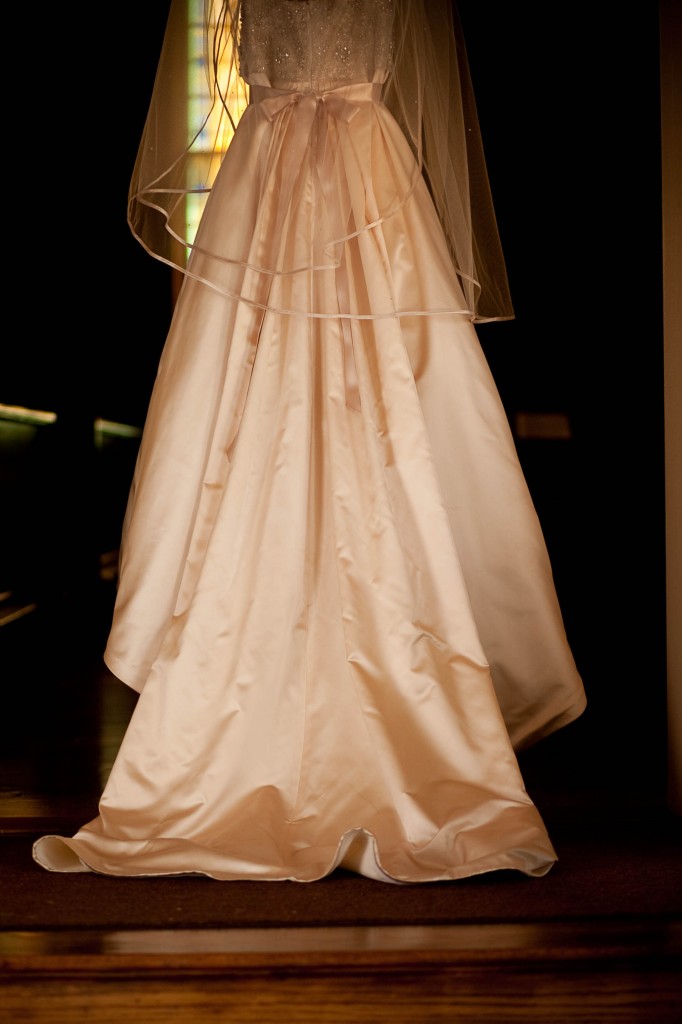 dress hanging in church